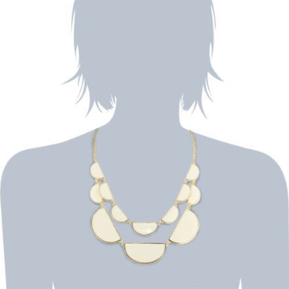 Kate Spade Double Row Cream + Goldtone Plated Scallop Necklace